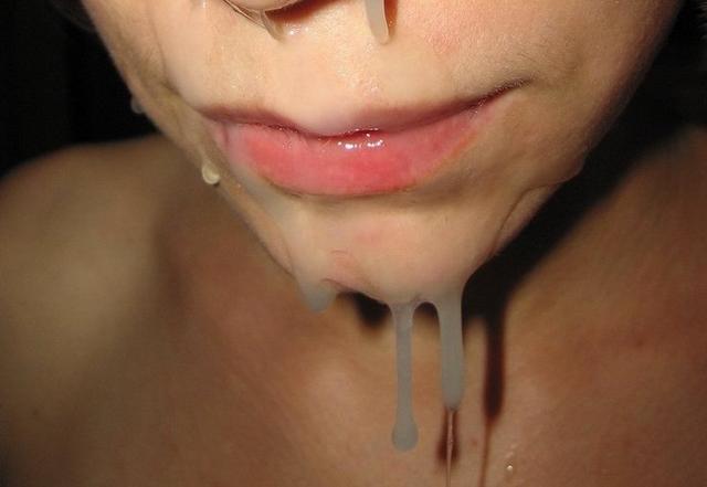 Lots of sperm on the girl's lips - porn photo 27 photo
