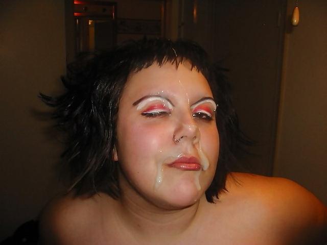 Beauty fun with sperm on the face 20 photo