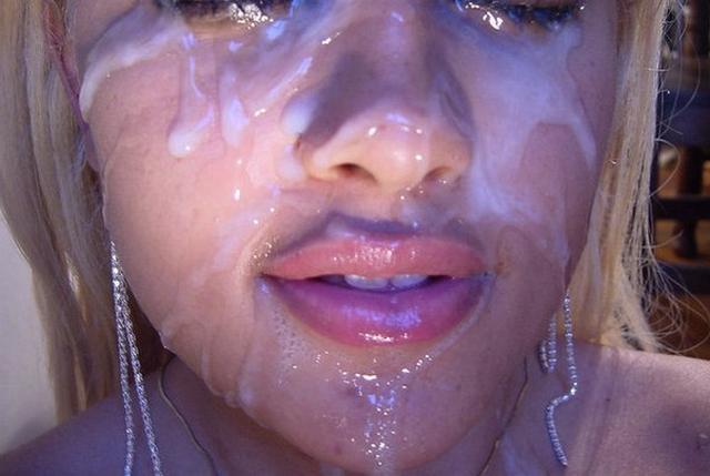 The jet of sperm on the faces of beautiful girls 11 photo