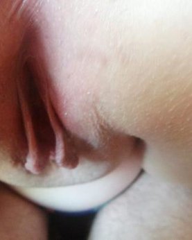 Labia of sexual partner closeup