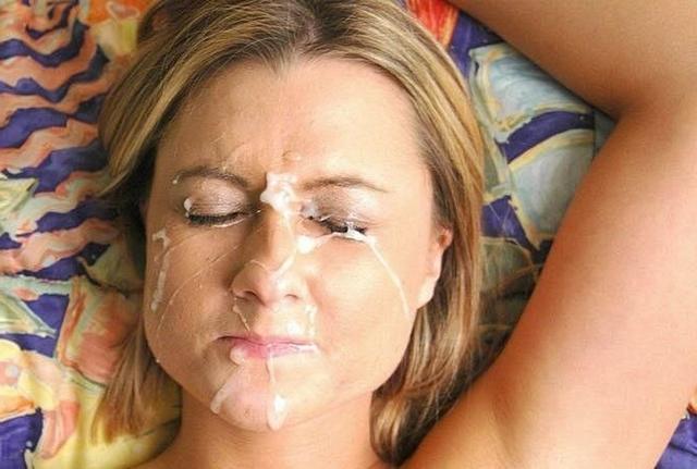 Drops of sperm on the faces of beauties 16 photo
