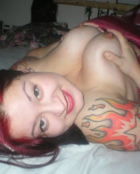 Sexy fatty shows off her shapes and tattoo
