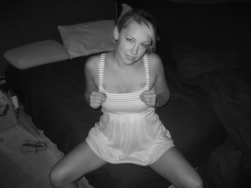 Black & white erotic performed by hot college slut 1 photo